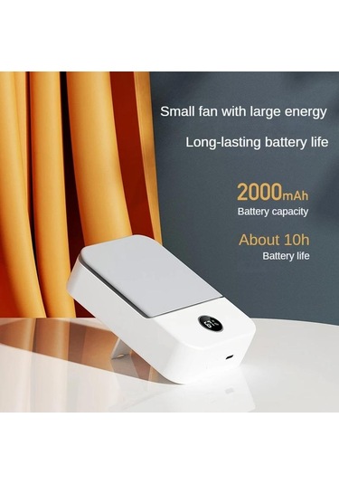 Yaz Açık Özel Boyun Asılı Fan Küçük Usb Şarj Tipi Elektrikli Akıllı Led Ekran Yüksek Kaliteli Fan Beyaz