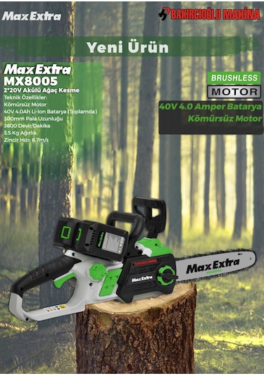 Max Extra Mx8005 Akülü Testere Çift Akü