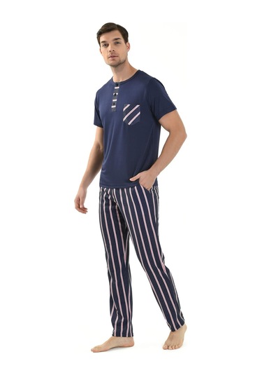 Yeni İnci 3'lü Yarım Kol Erkek Pijama Takım Epj801 001