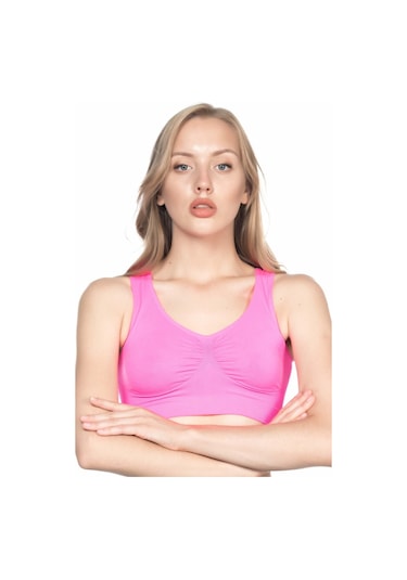 Neon Fuşya Mı Emay 4001 Soft Sporcu Büstiyer Neon Fuşya