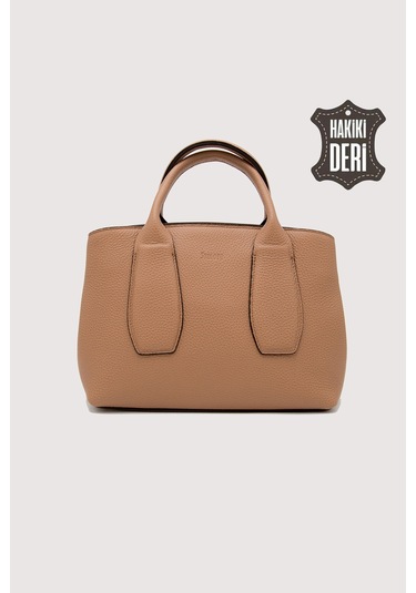 Hakiki Deri Kadın El Çantası Taba Smr9226 Taba