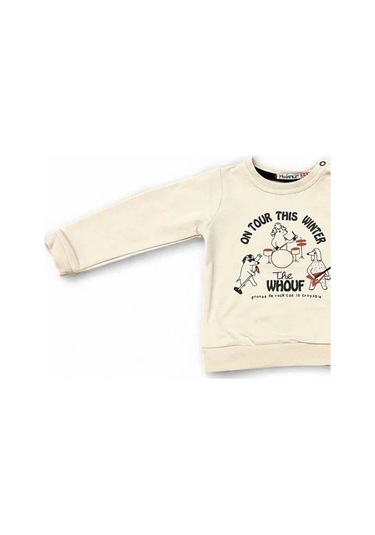 Cantoy Erkek Bebek Winter Yazılı Pamuklu Sweatshirt-14658 Gri