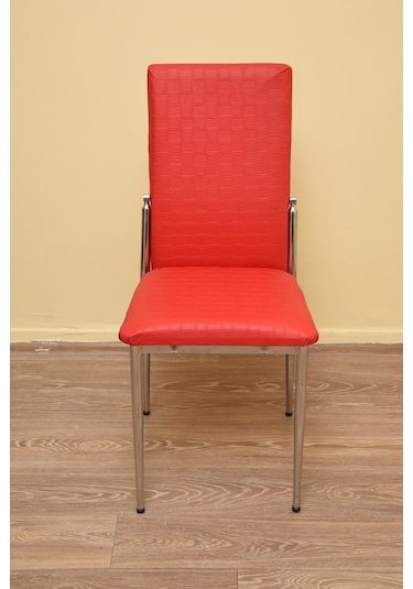 Bengimobilya Sandalye Gözde Model Metal Transmisyon Nikelaj Kırmızı Renk Kumaş (313625088)
