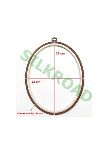 Nurge No:5 Oval Plastik Pano Nakış Kasnağı 22x27cm - 10 mm