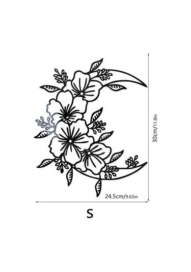 Ayna Duvar Sticker Ay Çiçek Sticker Black S Black S Diğer