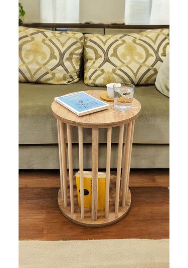 Ahşap Ayaklı C Sehpa Koltuk Sehpası Yan Sehpa Zigon Sehpa Servis Sehpası Çam