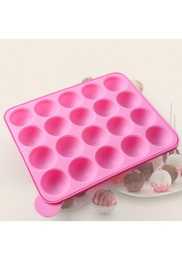 Pasta Ve Yuvarlak Lolipop Kalıpları İçin 20 Delikli Silikon Kalıplar Diğer