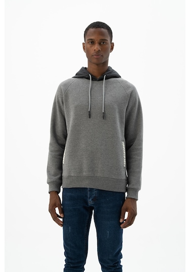 AR-MA Arma Erkek Kanguru Cepli Kapüşonlu Sweatshirt K24254928301 Gri