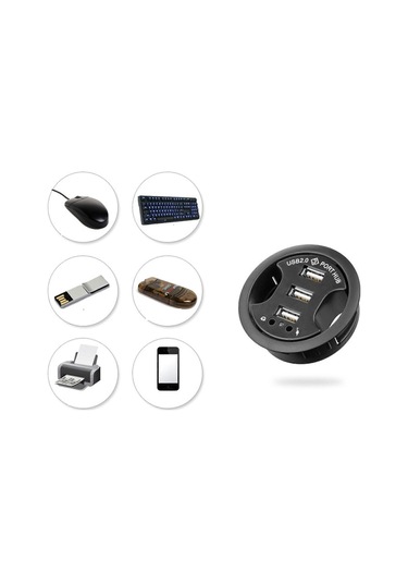 Dizüstü Bilgisayar İçin 3,5 Mm Mikrofon Kulaklık Girişi Ve Usb 2.0 Hub'lı Güç Adaptörü Usb Hub'ı