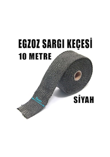 Egzoz Yanmaz Sargı Keçesi 10 Metre Siyah