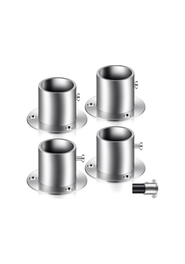 Paslanmaz Çelik Dolap Destek Flanşı - 4'lü Paket, Dayanıklı Ve Çok Amaçlı