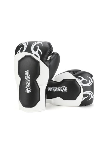 Titan Sport Siyah Beyaz İşlemeli Boks Eldiveni Çok Renkli