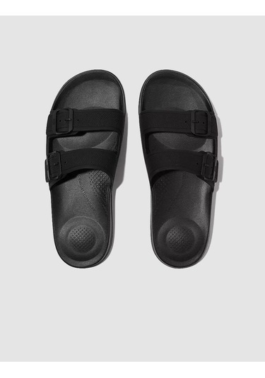 Fitflop İqushıon GS9 Çift Tokalı Erkek Terlik - Siyah