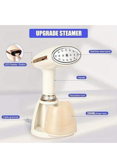Honeybeeshop Fildisi Beyazi El Tipi Kiyafet Utusu 15 Saniyede Hizli Isinan Tasinabilir Buharli Utu 1500w Guclu Buhar Seyahat Dostu