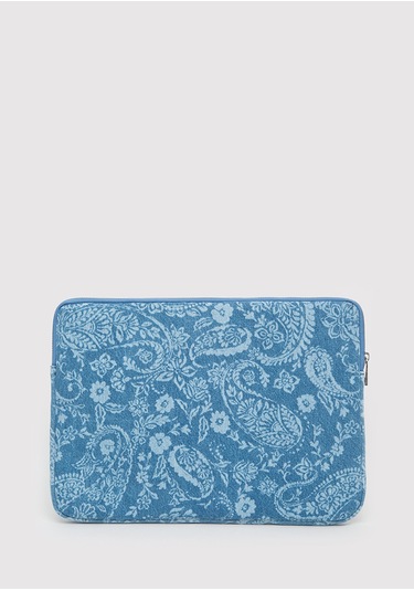 Mavi - Etnik Desenli Denim Laptop Çantası 1913825-31558