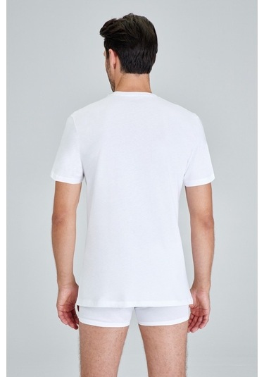 Kom Bay Tişört Bisiklet Yaka Kısa Kollu Pamuk 2'Li Hulio