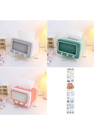 A-sevimli Çok Fonksiyonlu Doku Kutu Tutucu Kare Ev İçin Kawaii Masaüstü Dekor Tv Doku Kutusu Kasa Pembe Telefon Tutucu Depolama Organizatör