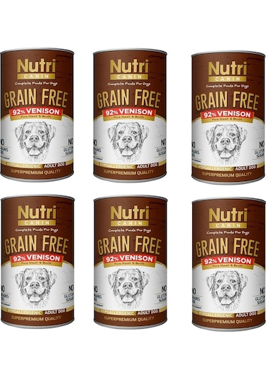 Nutri Canin Tahılsız Geyik Etli Köpek Konserve 6 x 400 G