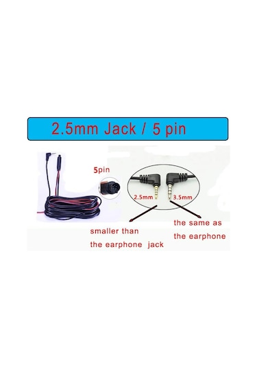 General Plus Gp43 Gp50 T500Hd 5 Pin Araç Kamera Kablosu 6 Metre