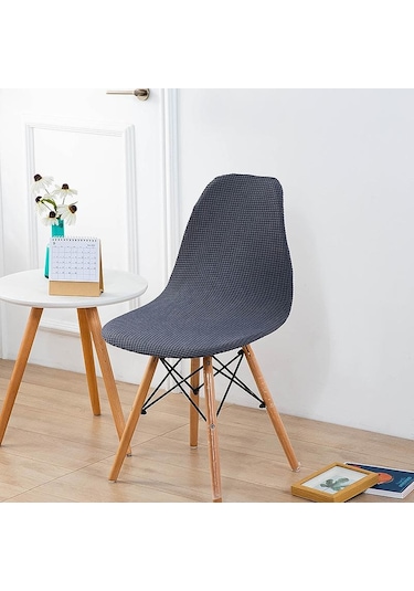 Koyu Gri Koltuk Örtüsü Kabuk Şekli Sandalye Ziyafet Ev Otel Koltuk Kılıfı Için Polar Polar Kumaş Kolsuz Sandalye Slipcover Kapakları