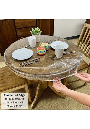 Youmex Transparent Pvc Round Table Cover - 72r Size Suitable For 57-68 Inch Tables Diğer