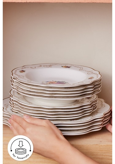 Karaca  Forever Bone Antique 24 Parça 6 Kişilik Yemek Takımı