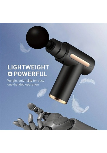 Fochsia Black Taşınabilir Derin Doku Masaj Tabancası Yüksek Tork Motoru 6 Hız 4 Başlık Usb Şarj Altın