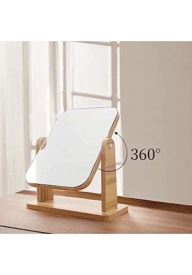 Shethınk Dekoratif Ahşap Döner Makyaj Aynası Mu-45
