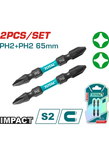 Total Darbeli Çift Taraflı 65 Mm Bits Uç Seti Tacım72hl665