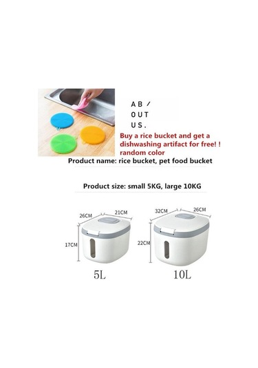 Pazly Modern Gri Mutfak Konteyneri, 5-10 Kg Kapasite, Nano Böcek Geçirmez, Nem Geçirmez Pirinç Kutusu, Mühürlü Kavanoz, Ev Depolama Kavanozu Gri