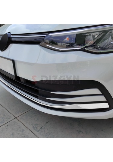 S-Dizayn VW Golf 8 HB Krom Ön Tampon Alt Çıtası 3 Parça 2020 Üzeri