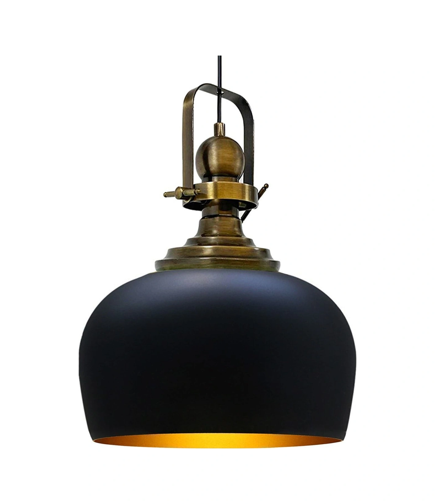 Siyah Renk Eskitme Başlıklı Tekli Avize Salon Masaüstü Mutfak Cafe Tekli Sarkıt Lamba Vintage Siyah