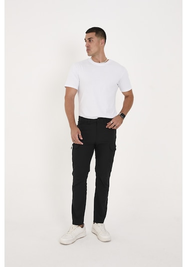 Camp Scoutland Camp527 Outdoor Tactical Su İticili Likralı Yazlık Erkek Taktik Pantolon Siyah