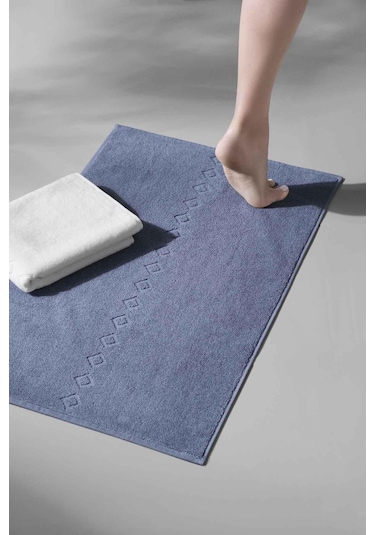 Oscuro X Bathmat Sky - Ekstra Yumusak, Modern %100 Pamuk 50X75Cm. Mavi