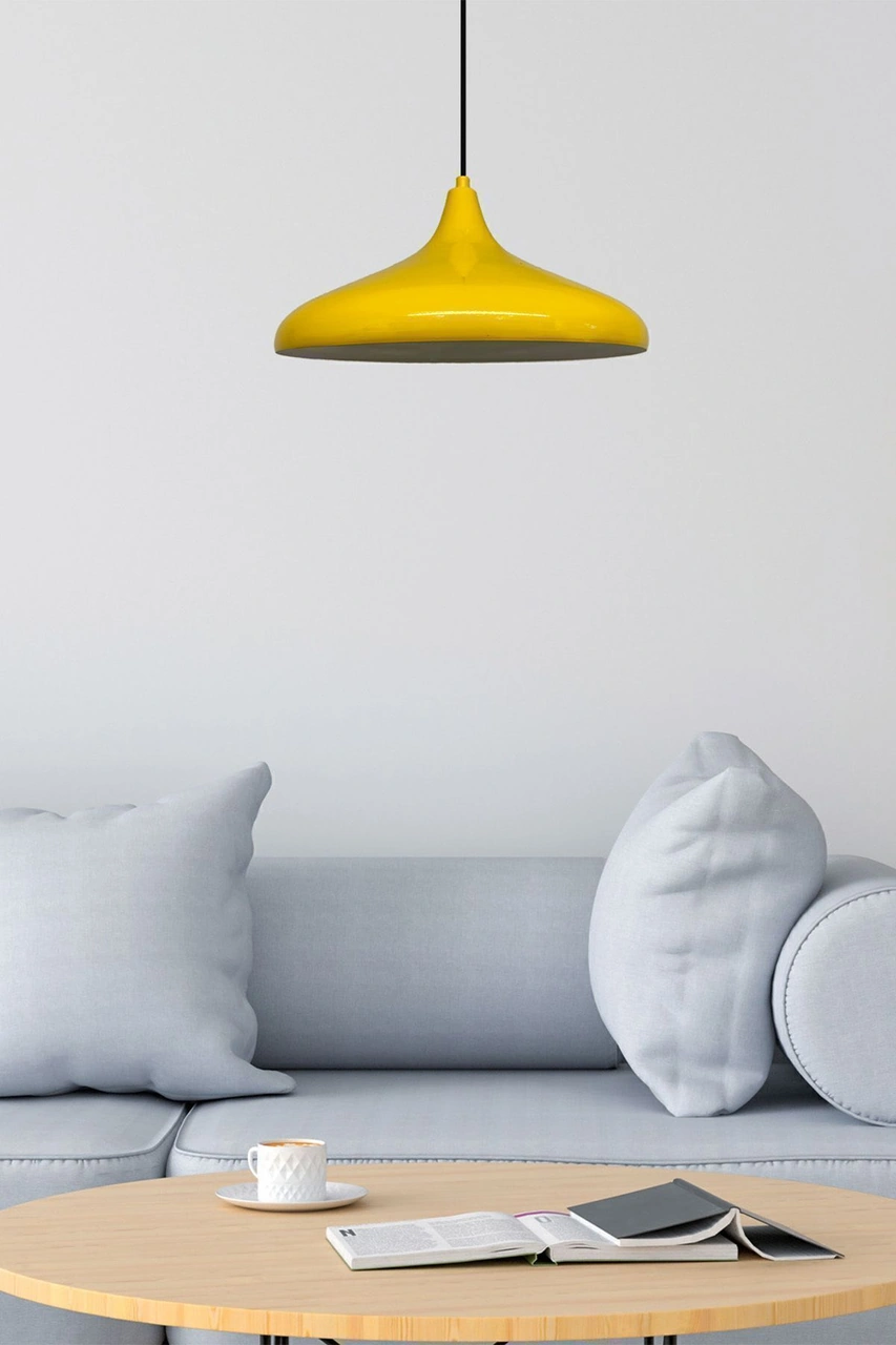 Champion Açık Sarı Tekli Avize Sarkıt Salon Mutfak Ofis Cafe Butik Lamba Aydınlatma Avizeler Açık Sarı