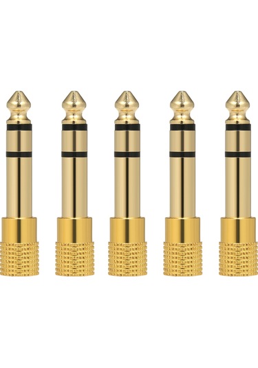 Springsun 5 Adet Ses Jakı Adaptörü 6.35mm Erkek 3.5mm Dişi Stereo Jak Dönüştürücü Fiş Mikrofon Kulaklık Amplifikatörü İçin