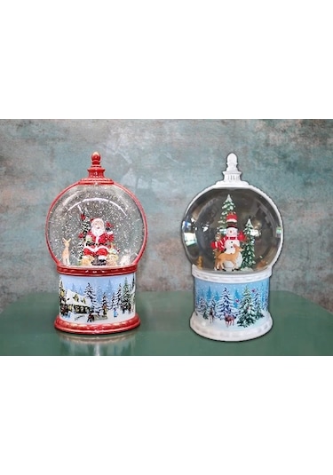 Kardan Adam Ve Noel Babalı Işıklı Müzikli Kar Küresi Alk3183