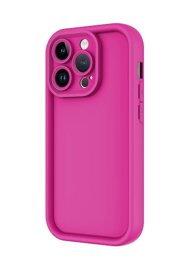 İphone Uyumlu 14 Pro Max Kılıf Kamera Korumalı Klfs Ananas Kapak - Pembe Koyu Pembe Koyu