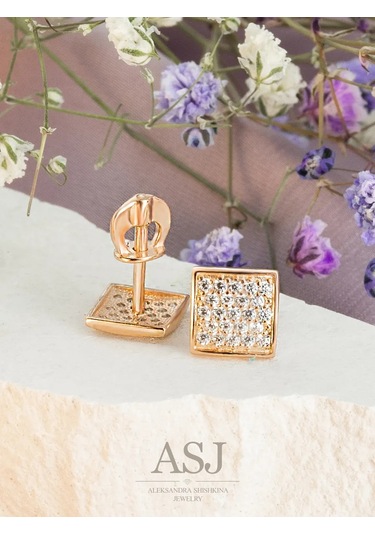 Asj Altın Ve 925 Ayar Gümüş Kare Küpe 211686171 Altın