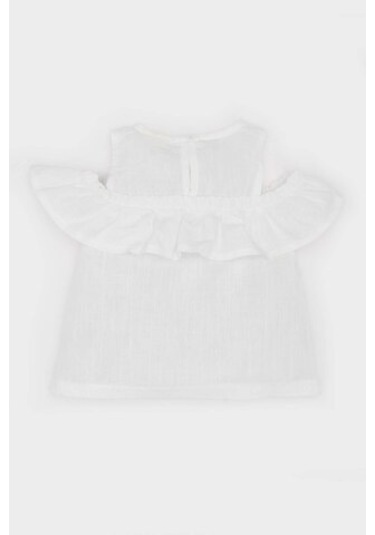 DeFacto Kız Bebek Bisiklet Yaka Flamlı Poplin Kısa Kollu Bluz E2849A525SMWT32 Beyaz DeFacto Kız Bebek Bisiklet Yaka Flamlı Poplin Kısa Kollu Bluz E2849A525SMWT32 Beyaz