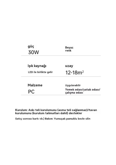 Modern Akıllı Uzaktan Kumanda Vidalı Fan Işığı Mini Fan Işığı Koku Fanı Işığı - Beyaz