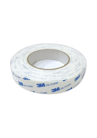Güçlü Çift Taraflı Köpük Bant Beyaz - 15 mm Genişlik - 10 metre