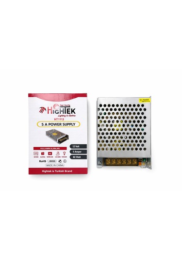 12v 5 Amper Metal Kasa Güç Kaynağı - Trafo - Adaptör