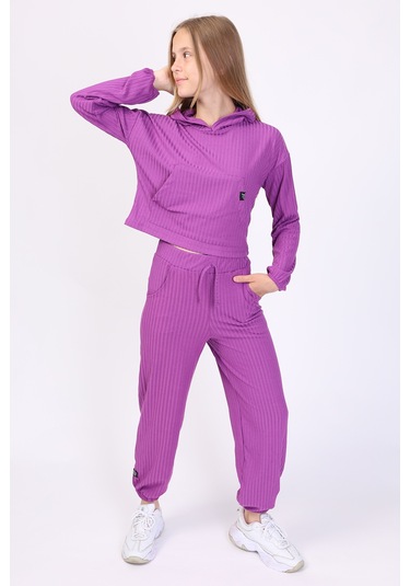 Toontoy Kız Çocuk Eşofman Takım Mor