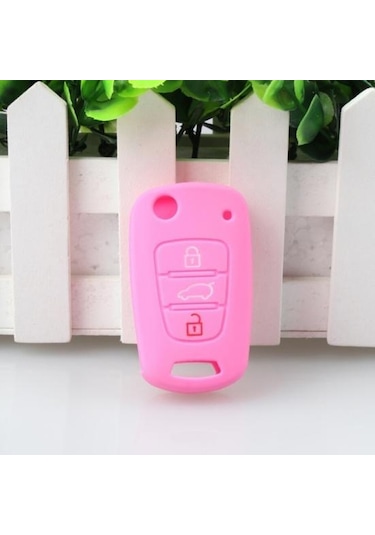Pembe Silikon Araba Anahtarı Durum Uzaktan Kapak Çevirin Çanta Koruyucu Tutucu Hyundai Uyumlu I30 I35