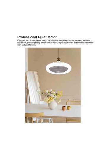 Hallow LMH00007W 2'si 1 Arada Düşük Profilli Modern Tavan Vantilatörü