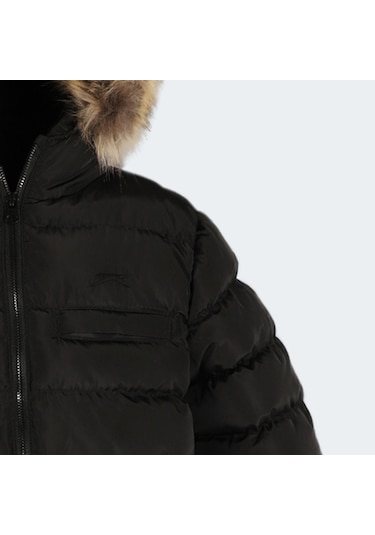 Slazenger  CALISTO NEW Çocuk Kapüşonlu Şişme Siyah Mont & Kaban