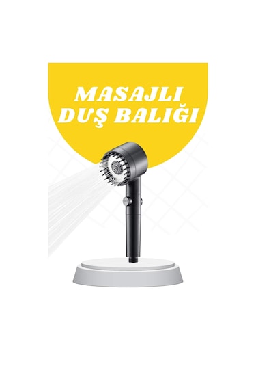Duş Başlığı Yüksek Basınçlı Masaj Taraklı 3 Kademeli Çok Renkli