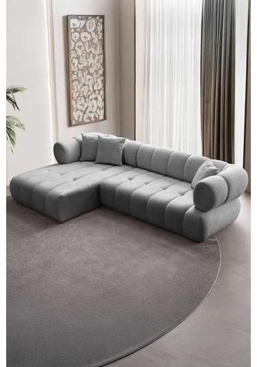 Petra Modern Köşe Koltuk Takımı Gri