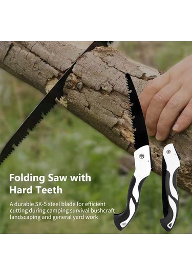 Symbee 210mm Çift Taraflı Dişli Çatal Testere - Bahçe Ağaçları Ve Ahşap Kesimi İçin Ergonomik, Kaymazsız Kollü Çelik Folding Testere